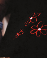 RED FLOWER FLEECE SHORTS